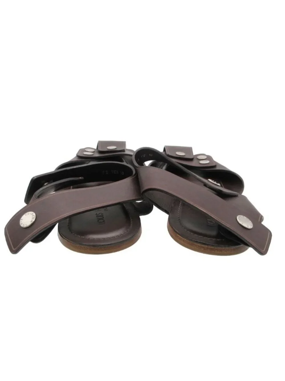 Louis Vuitton Sandals Leather Flat Shoes 10 Brown - Picture 5 of 10